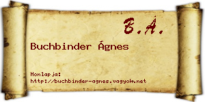 Buchbinder Ágnes névjegykártya